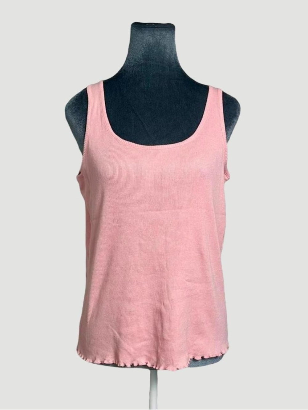 Joe Boxer 100% Cotton Ribbed Knit Baby Pink Tank Top XL 2000s Y2K Grunge
